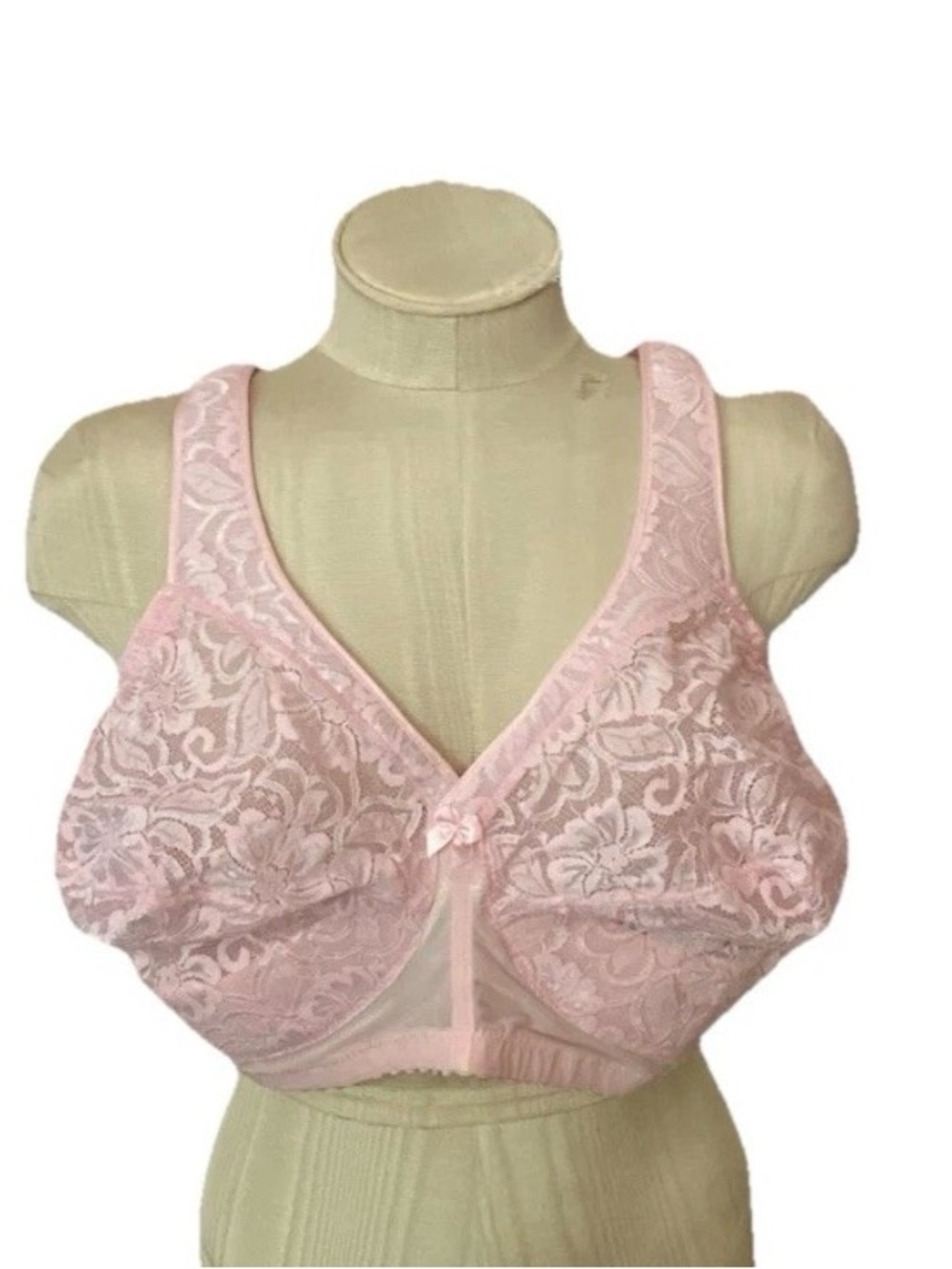 Glamorise NWOT 48 DD Pink Wire-Free Lace Embellished Bra